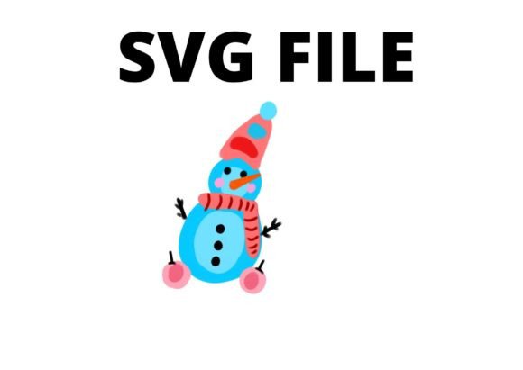 Blue Red Snowman SVG: Graphics for Crafts