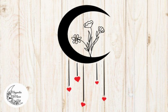 Floral Moon SVG: Graphics for Crafts