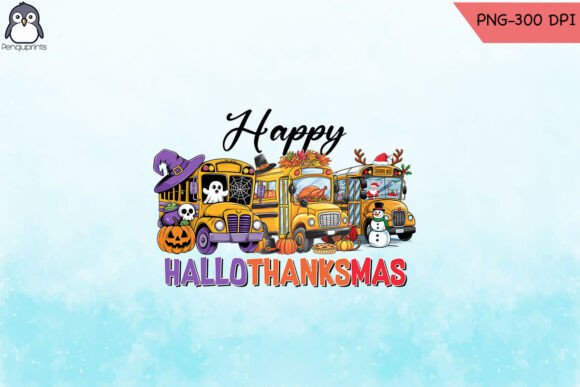 Happy Hallothanksmas Bus: Graphics for Crafts
