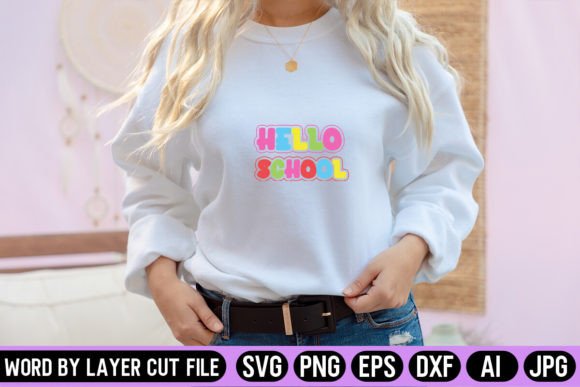 Hello School Retro Design: Graphics for Crafts
