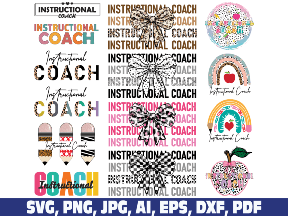 Instructional Coach Bow Vintage School Graphics for Crafts