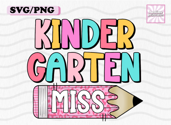Kindergarten School Pink Pencil Graphics for Crafts