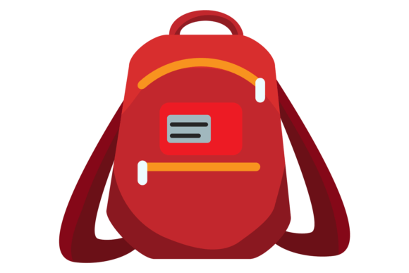 Red Backpack Icon: Graphics for Crafts
