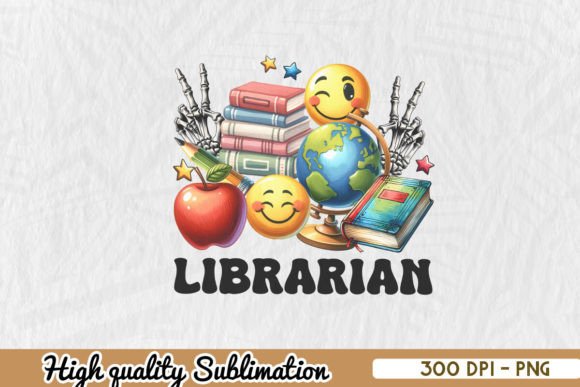 Retro School Librarian PNG for Crafts & Graphics