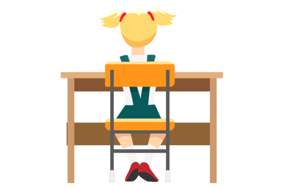 School Girl Classroom Graphics for Crafts